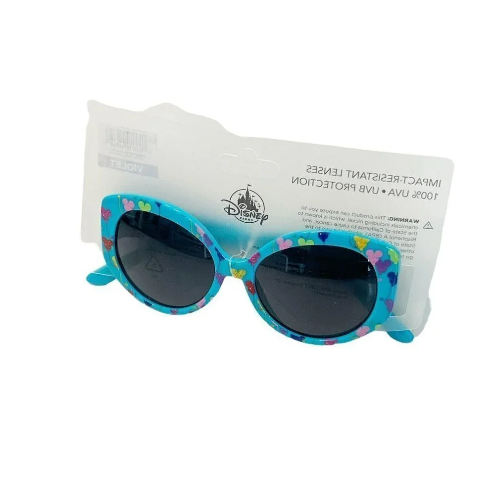 Disney Parks Mickey Colorful Balloons Frame Sunglasses Child Kids Aqua Blue NEW